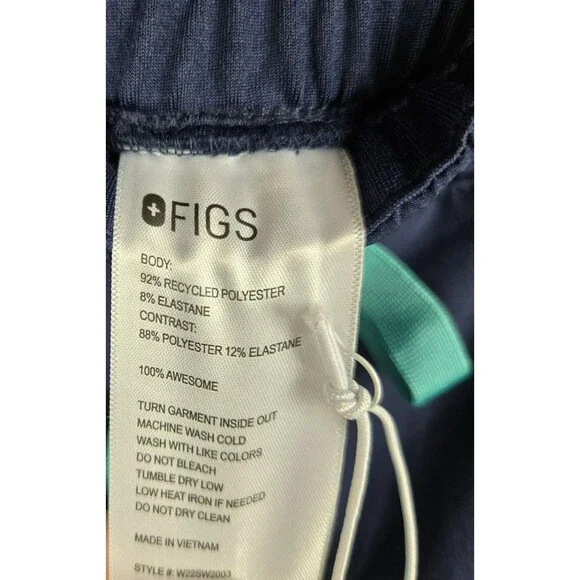 Figs XXS Saumer High Waisted Fionlite Jogger Scrub Pants Blue 840247471559 NWT - Picture 8 of 9